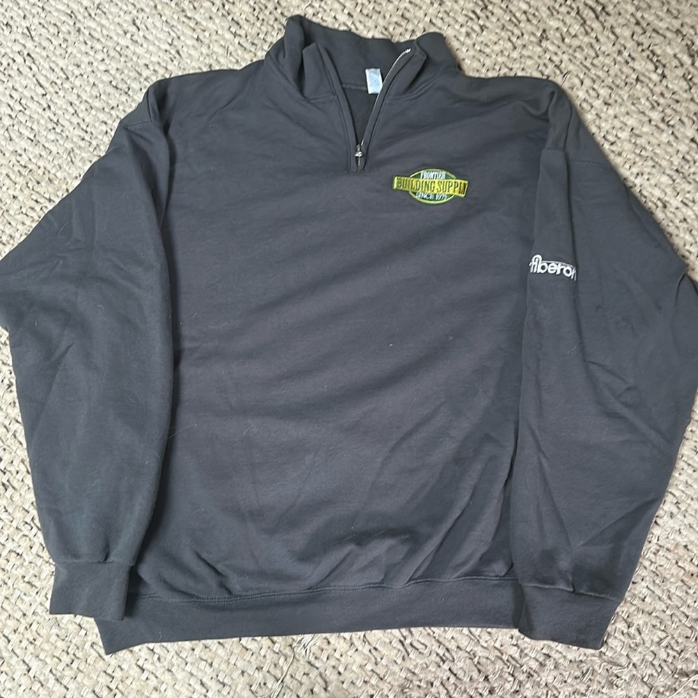 Jerzees Gray Oversized Quarter Zip